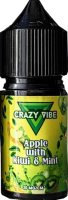Жидкость для ЭСДН CRAZY VIBE SALT 3мл 20мг Apple with kiwi & mint (Яблоко с киви и мятой)