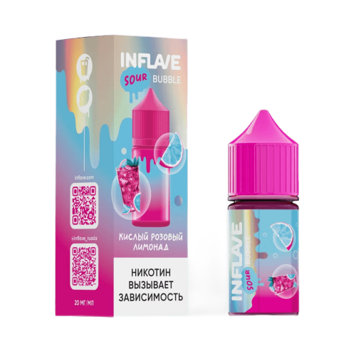 Кислый Розовый лимонад 20мг INFLAVE BUBBLE SALT 30мл Жидкость
