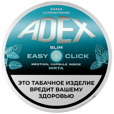 Жевательный табак ADEX CLICK SLIM 9гр. МЯТА STRONG