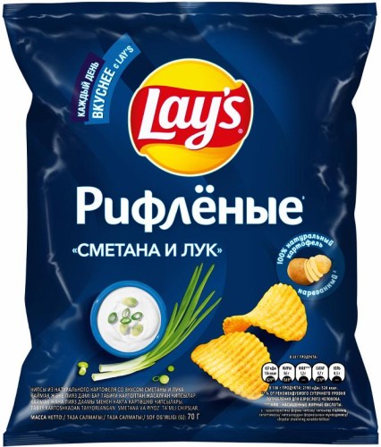 Чипсы Lays 70г. Сметана и лук