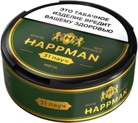 Жевательный табак HAPPMAN slim compact Мята STRONG М