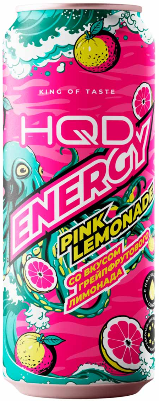 Энергетик "HQD", 0,45л, Ж/Б Pink Lemonade
